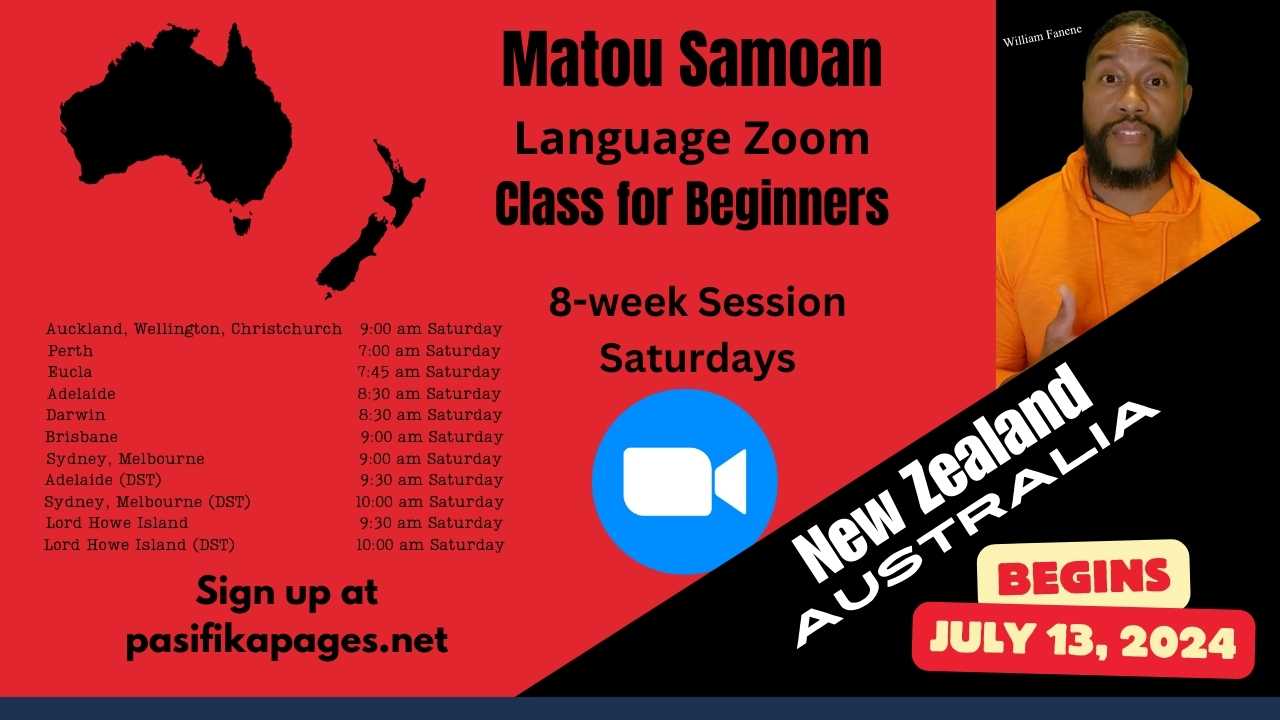 Matou Zoom Class for Australia and New Zealand