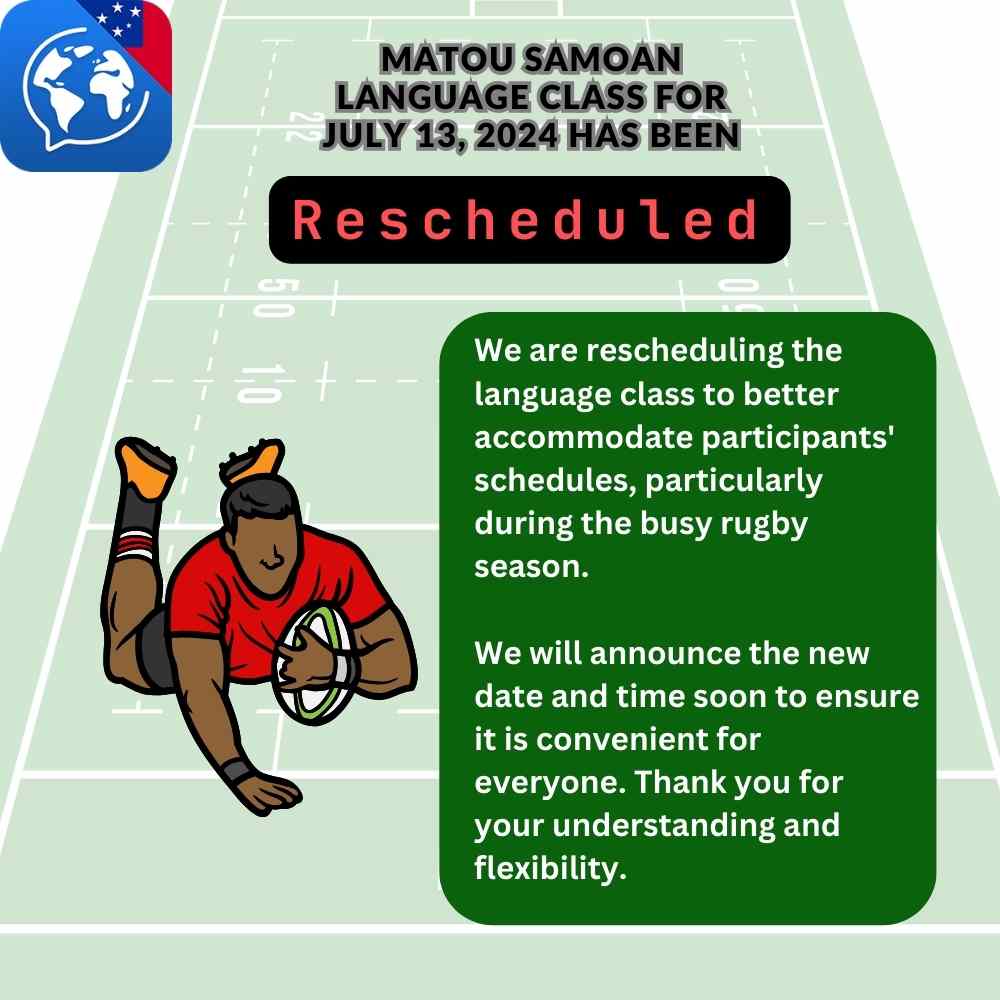 Class reschedule for NZ/AU